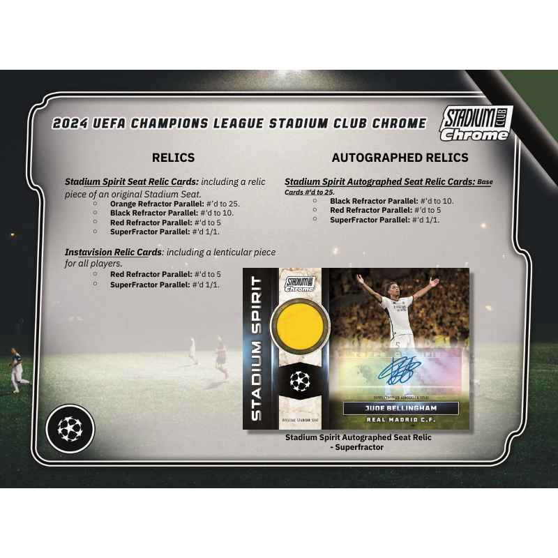 2023/24 Topps Stadium Club Chrome UEFA Soccer Hobby 12 Box Case