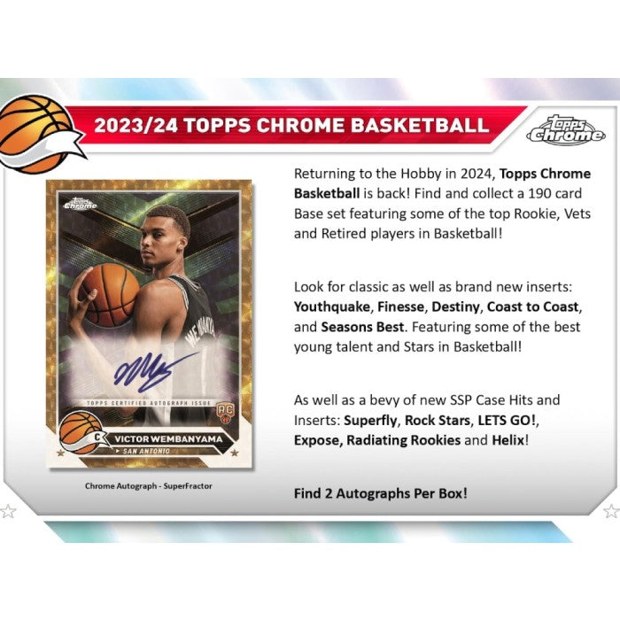 2023-24 Topps Chrome Basketball Hobby 12 Box Case