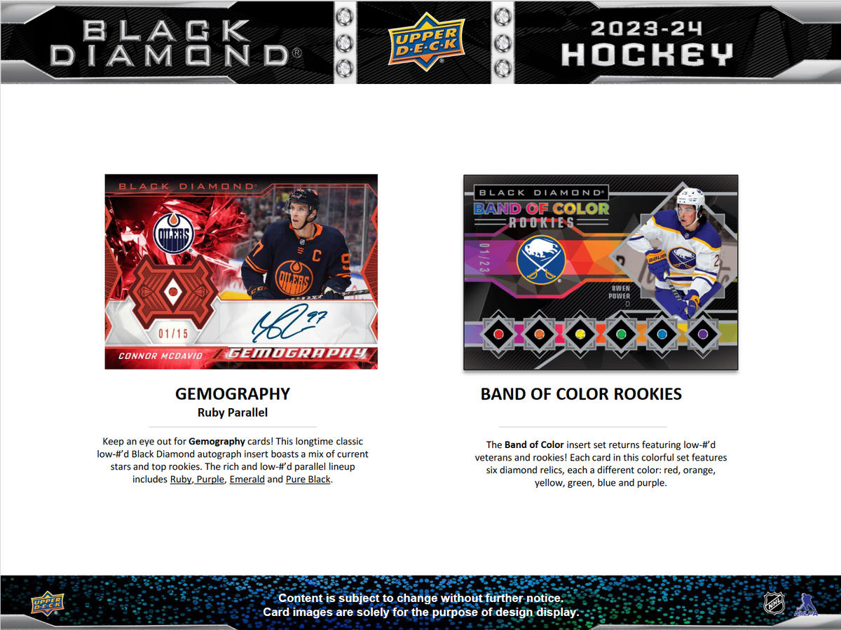 2023-24 Upper Deck Black Diamond Hockey Hobby 10 Box Case