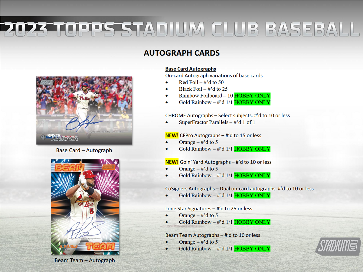 2023 Topps Stadium Club Baseball Hobby 16 Box Case